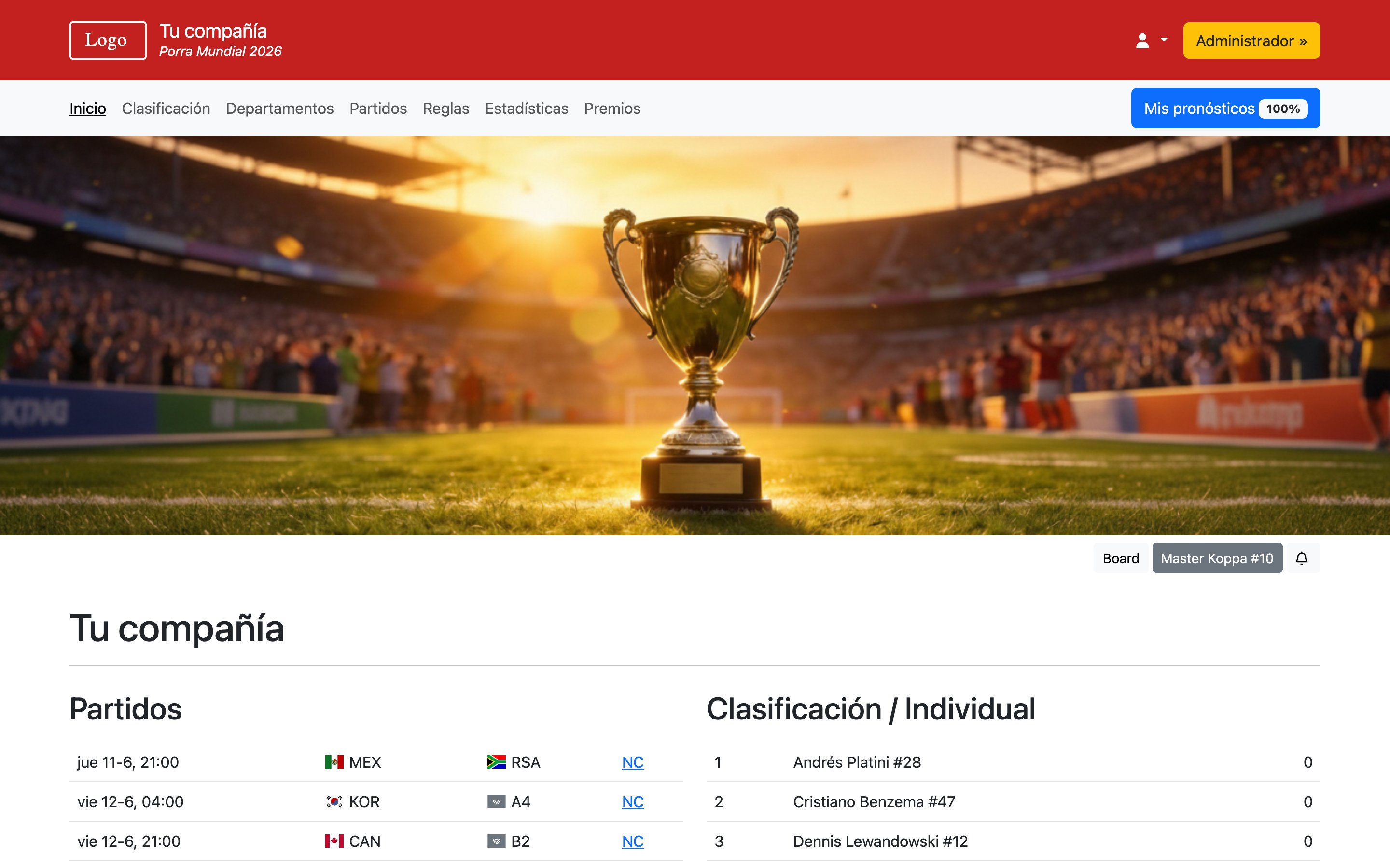 Porra Copa Mundial 2026 - Home